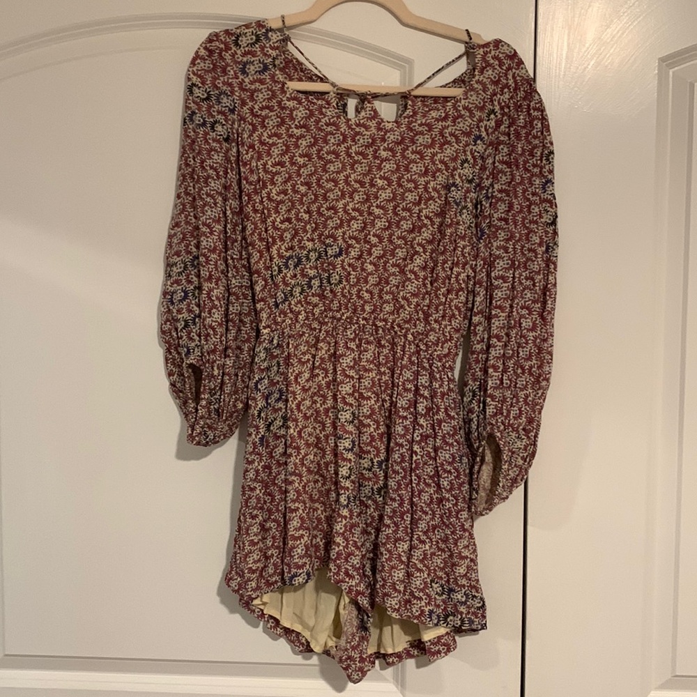 Long sleeve floral romper